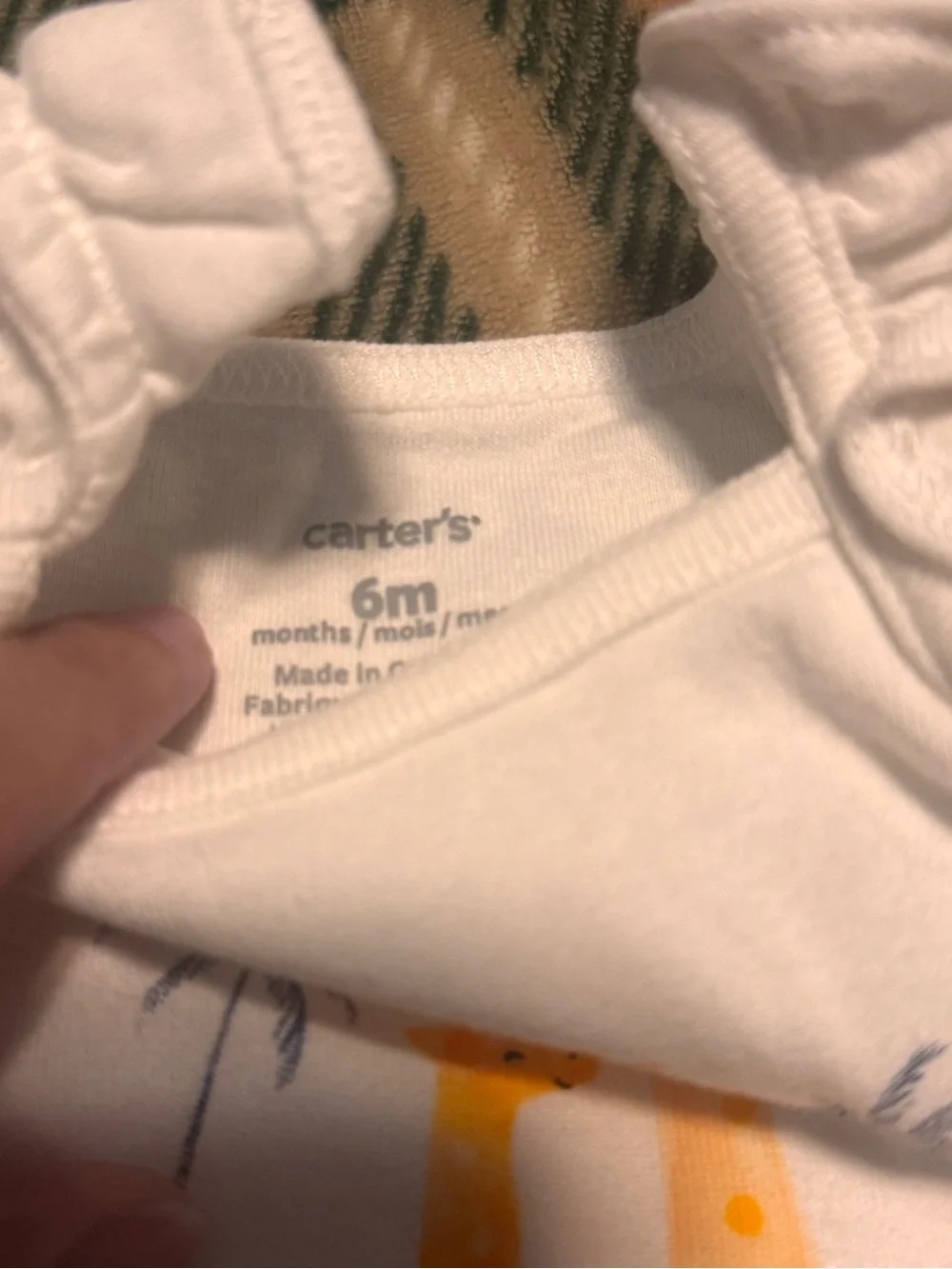 Carter's White Baby One-Piece with Yellow Giraffe Graphic